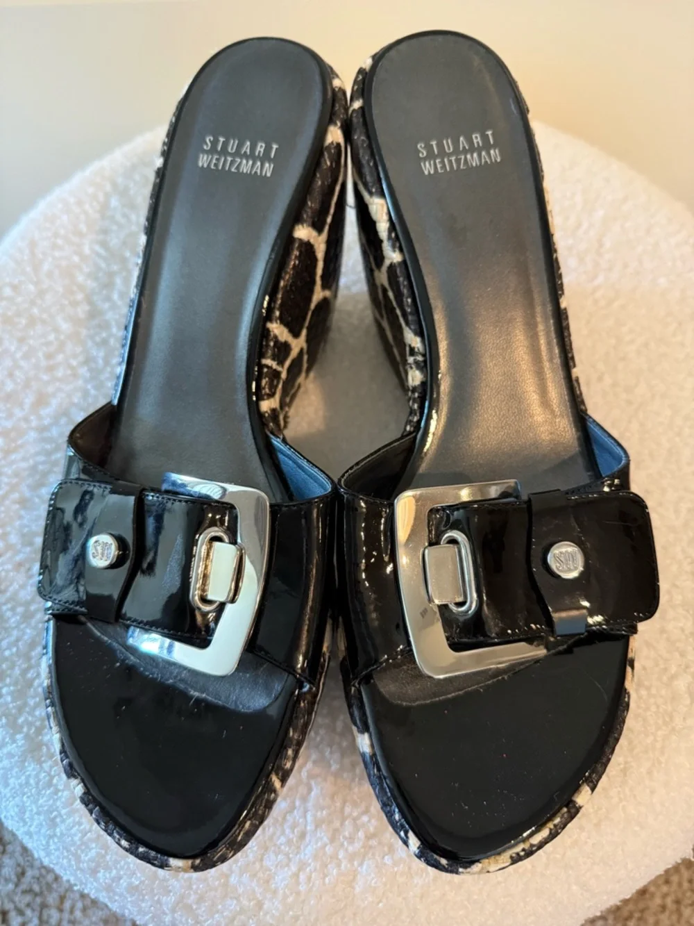 Stuart Weitzman Giraffe Print Platform Wedge- New - Picture 1 of 8